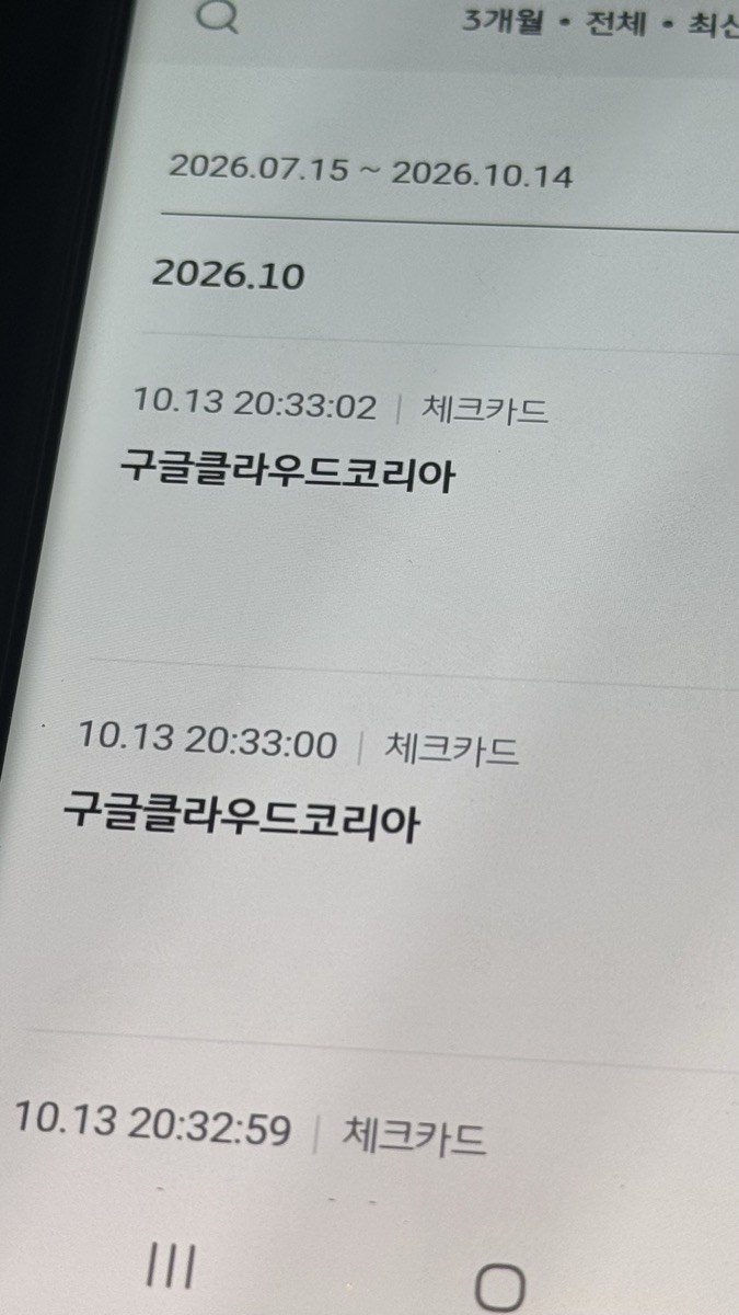 카드 이용 내역 — 환불 건 확인