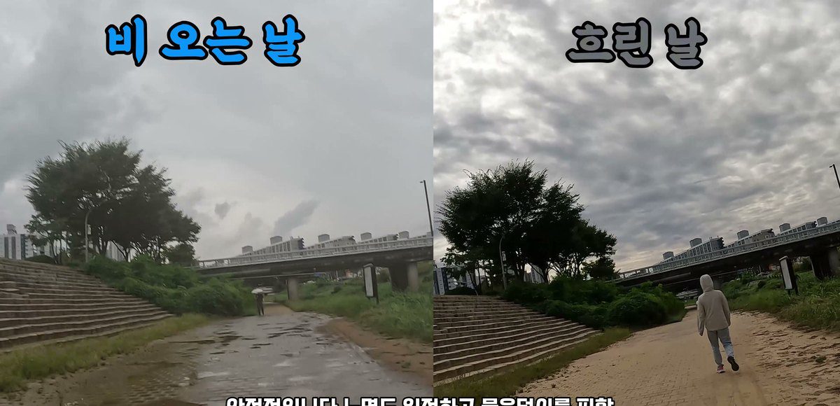 흐린 날 — 노면이 일정해서 페이스 훈련에 좋다