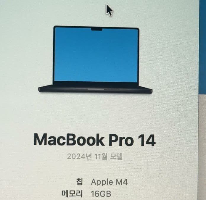 이 Mac에 관하여 — 칩 Apple M4, 메모리 16GB